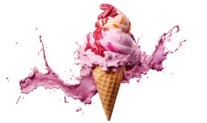 Foto auf Alu-Dibond Delicious ice cream explosion, cut out © Yeti Studio