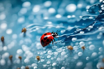 ladybug on water