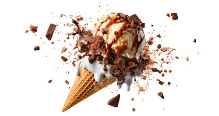 Delicious ice cream explosion, cut out - Powered by Adobe