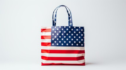 The United States close up flag on a bag, ideal as a background for 4th of July celebrations.