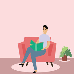  Immerse your designs in the contemporary world of technology with illustrative portrayal of man actively using a laptop. Meticulously crafted, this scene captures the essence of digital connectivity.