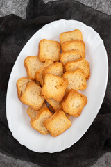 Fried toast biscuit breakfast on dish