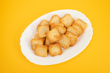 Fried toast biscuit breakfast on dish