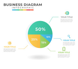 Infographic circle with percentage of business success. infographic diagram presentation visualization template.