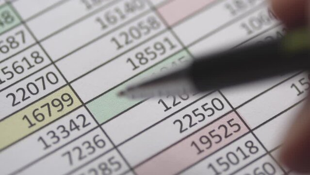 Businessman Analyzing Investment Spredsheet Closeup