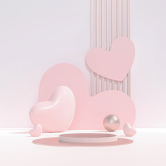 Happy Valentine's Day Background 3D Illustration