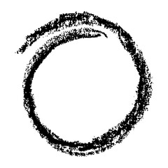 charcoal crayon circle frame. Hand drawn black charcoal symbol for hand drawn diagrams. Vector doodle marker drawing. Freehand simple element