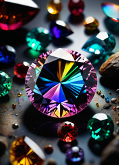Fototapeta premium Rainbow holographic crystal gem