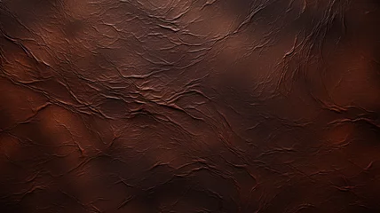 Deurstickers brown leather texture © amirhamzaaa