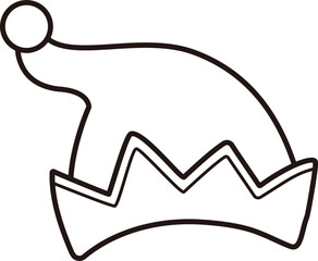 Outline of Christmas elf hat