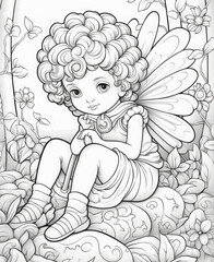 Coloring Page for Young Kids, cartoon style, thick lines, low detail, no shading