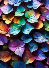 Naklejka premium Hydrangea holographic flowers