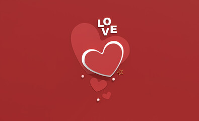 Happy Valentine's Day Background 3D Illustration