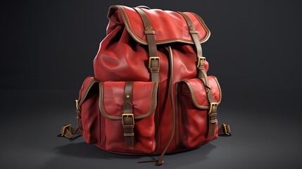 camping backpack icon render