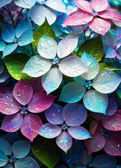 Hydrangea holographic flowers