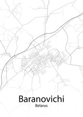 Baranovichi Belarus minimalist map