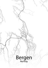 Bergen Norway minimalist map