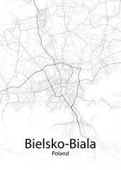 Bielsko-Biala Poland minimalist map