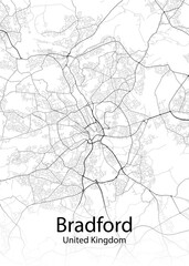 Bradford United Kingdom minimalist map