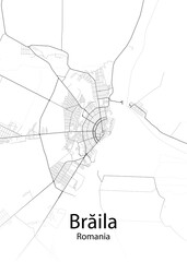 Braila Romania minimalist map