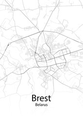 Brest Belarus minimalist map