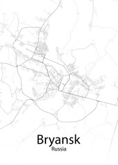 Bryansk Russia minimalist map