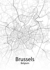 Brussels Belgium minimalist map