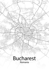 Bucharest Romania minimalist map