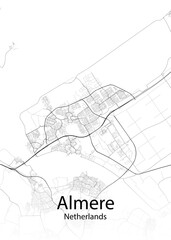 Fototapeta na wymiar Almere Netherlands minimalist map