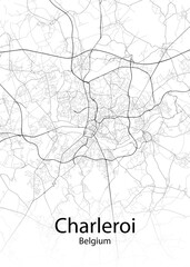 Charleroi Belgium minimalist map