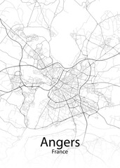 Fototapeta na wymiar Angers France minimalist map