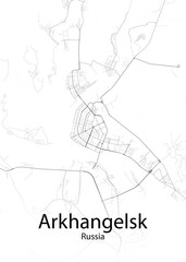 Arkhangelsk Russia minimalist map