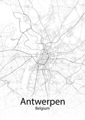 Antwerpen Belgium minimalist map
