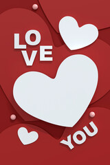 Happy Valentine's Day Background 3D Illustration