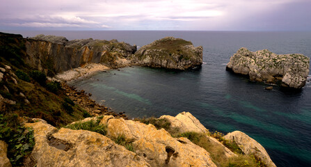 Landscape in Costa Quebrada, Cantabria, Spain