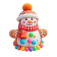 Christmas gingerbread snowman cookie.