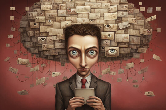 A person with a message, sharing it with others.