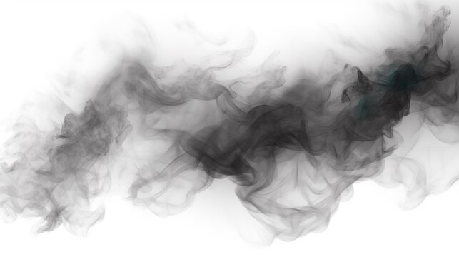 Abstract smoke misty fog on isolated black background. Texture overlays.