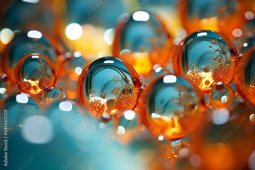 Aufkleber a close-up of nanoscale spheres arranged in a precise pattern, resembling a microscopic work of art,