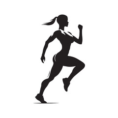 Fototapeta na wymiar Empowering Gym Girl: Silhouette Displaying Strength and Grace, Fitness Routine Illustrated in Vivid Contrast, Health and Wellness Lifestyle Concept