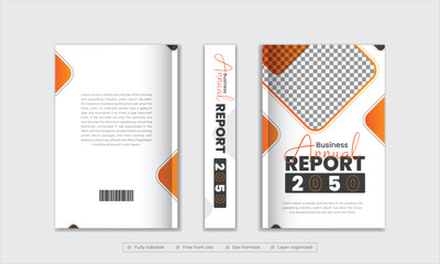 Corporate report cover abstract geometric design a4 editable template