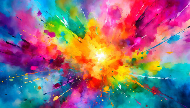 multicolor paint splash background that visually narrates the explosion of creativity and the emergence of brilliant ideas