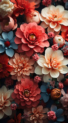 Floral iPhone display background 9:16, HD, High Quality. AI generative