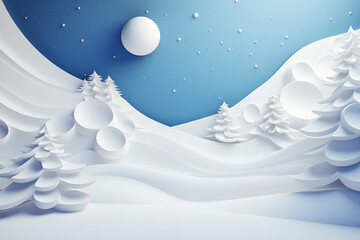Fototapeta na wymiar Abstract winter background with snow