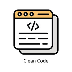 Clean code   vector filled outline Icon Design illustration. Business And Management Symbol on White background EPS 10 File