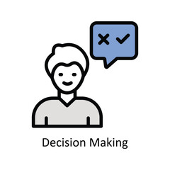 Decision Making vector filled outline Icon Design illustration. Business And Management Symbol on White background EPS 10 File