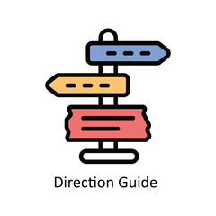 Direction Guide vector filled outline Icon Design illustration. Business And Management Symbol on White background EPS 10 File