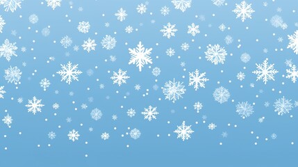 Naklejka na ściany i meble Magical heavy snow flakes backdrop. Snowstorm speck ice particles. Snowfall sky white teal blue wallpaper. Rime snowflakes Snow hurricane landscape.