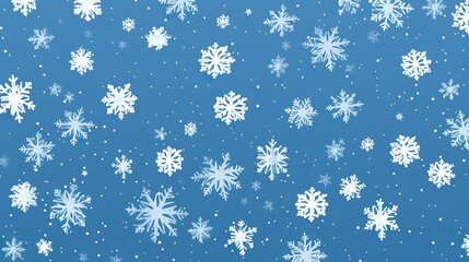 Magical heavy snow flakes backdrop. Snowstorm speck ice particles. Snowfall sky white teal blue wallpaper. Rime snowflakes Snow hurricane landscape.