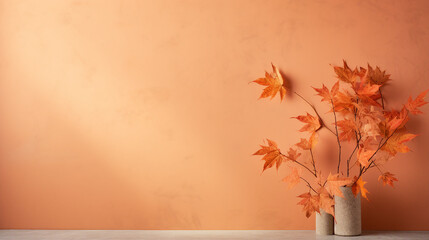 Naklejka na ściany i meble Maples Shadow Leaves Studio Display – Minimalistic Nature Foliage Backdrop